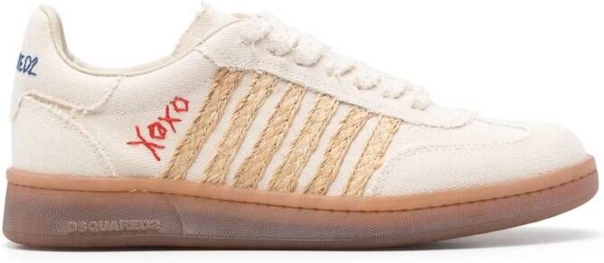 Dsquared2 Geborduurd motief vetersneakers