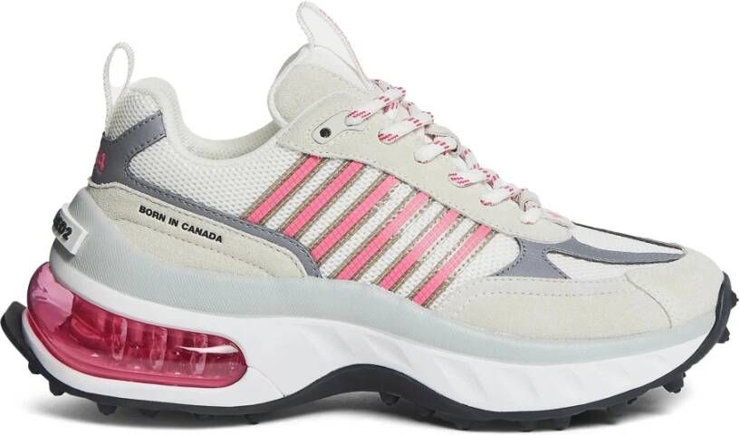 Dsquared2 Grijze Sneakers met Kalfsleer
