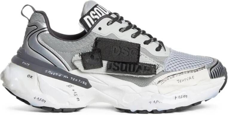Dsquared2 Grijze Sneakers met Polyester en Polyurethaan
