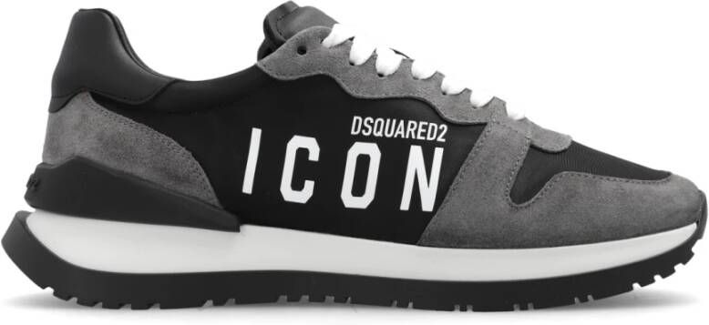 Dsquared2 Running sneaker met kalfssuède details en logo