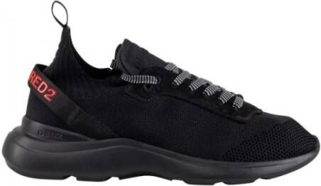 Dsquared2 Zwarte Fly Logo Tape Sneakers Black Heren