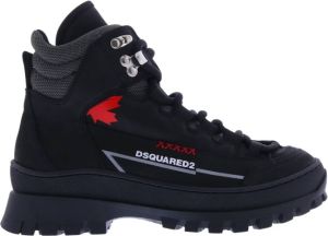 Dsquared2 Hiking Shoes Mid Lace Black grey red Zwart