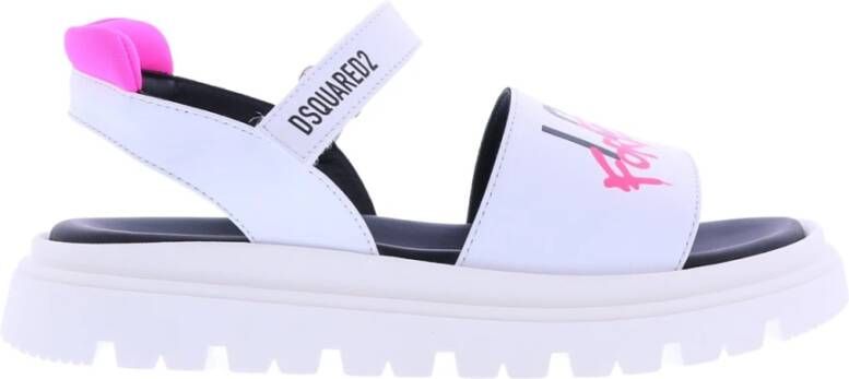 Dsquared2 Icon Leren Sandalen Forever Ic White