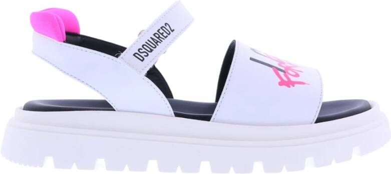 Dsquared2 Icon Leren Sandalen Forever Ic White Dames