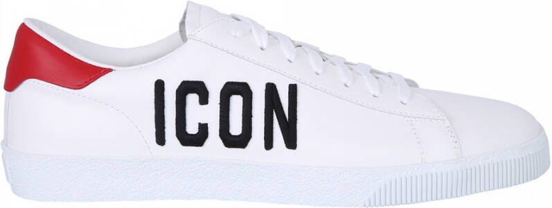 Dsquared2 Witte Leren Sneakers met Logo Detail White