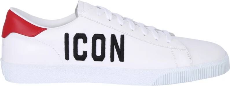 Dsquared2 Witte Leren Sneakers met Logo Detail White