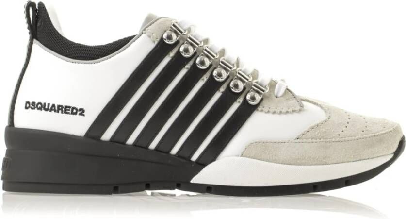 Dsquared2 Witte Zwarte Suède Sneaker met Legendarische Stijl Black Heren - Foto 4