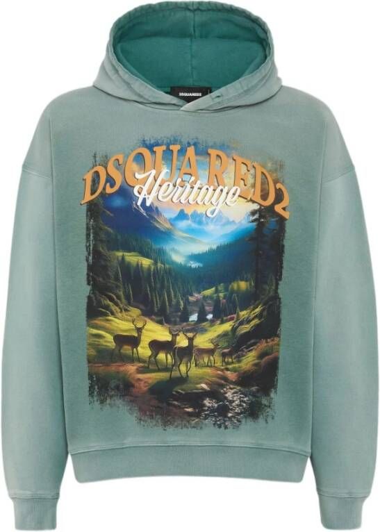 Dsquared2 Illustration Print Slouchy Hood Sweater