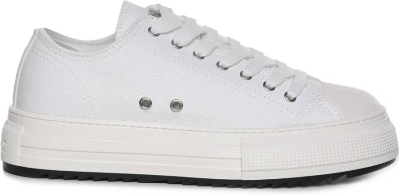 Dsquared2 Italiaanse Katoenen Vetersneakers voor Heren Wit Heren