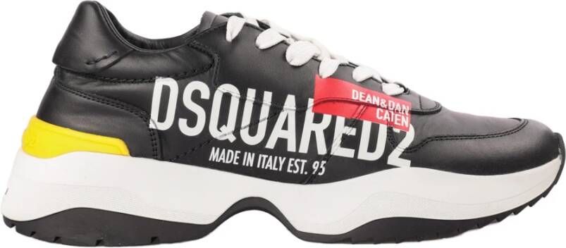 Dsquared2 Italiaanse Leren Sneakers Black Heren