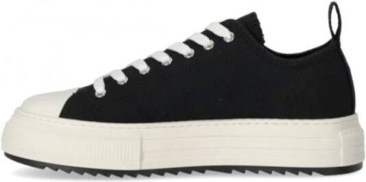 Dsquared2 Zwarte Canvas Sneakers met Witte Rubberen Zool Black Heren