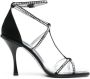 Dsquared2 Kristalversierde vierkante sandalen Black Dames - Thumbnail 1