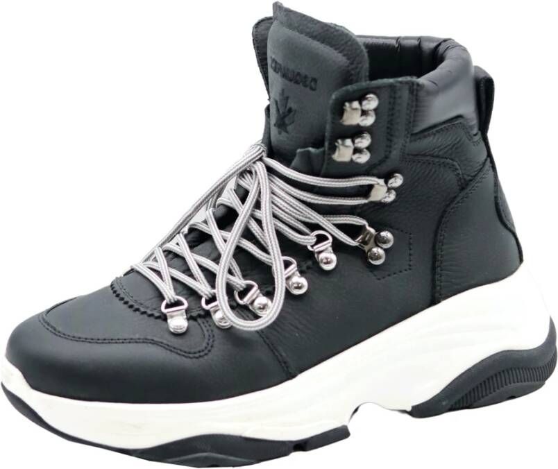 Dsquared2 Zwart en wit Enkel Sneaker-Boots Black Heren