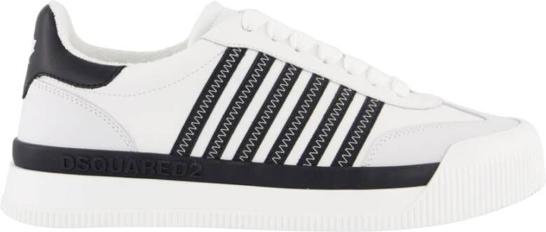 Dsquared2 Wit Leren Contraststiksel Sneakers White Heren