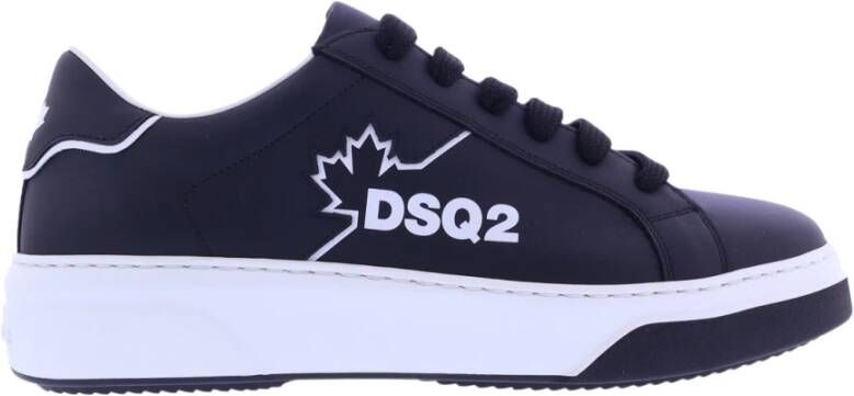 Dsquared2 Zwarte Bumper Sneakers met Esdoornbladprint