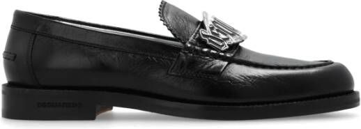 Dsquared2 Leren loafers Black Dames