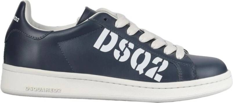 Dsquared2 Leren Logo Sneakers Blue Heren - Foto 3