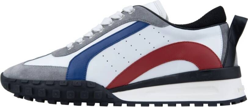 Dsquared2 men's shoes leather trainers sneakers Legend Wit Heren