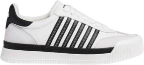 Dsquared2 Witte leren sneakers met contrasterende stiksels