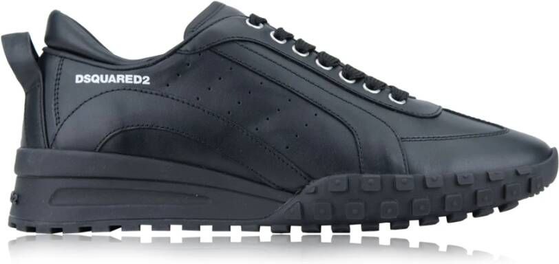 Dsquared2 Zwarte Leren Sneakers met Geperforeerd Detail Black Heren - Foto 3