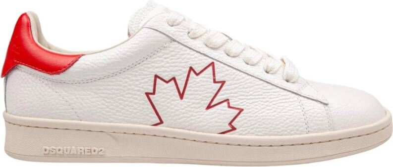 Dsquared2 Leren Wit Rood Boxer Sneakers