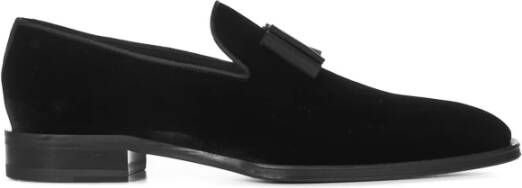 Dsquared2 Zwarte Velvet Loafer met Grosgrain Strik Black Heren
