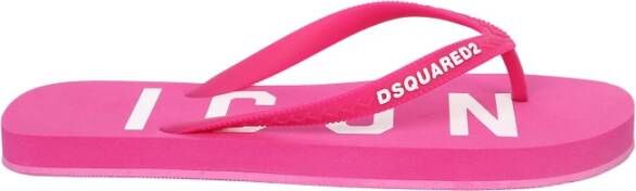Dsquared2 Logo-print flip-flops Roze Dames