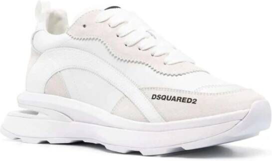 Dsquared2 Luxe Suede Panel Chunky Sneakers Wit Heren
