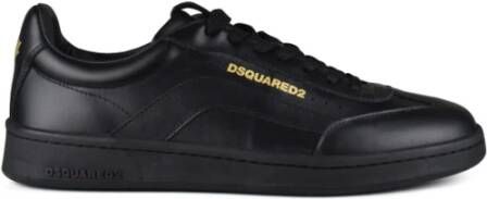 Dsquared2 Luxe Zwarte Sneakers met Gouden Logo Zwart Heren