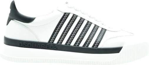 Dsquared2 Witte leren sneakers met contrasterende stiksels