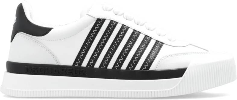 Dsquared2 Witte leren sneakers met contrasterende stiksels