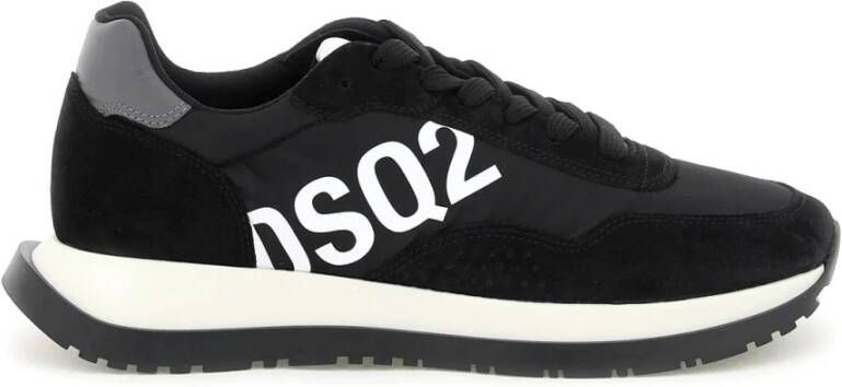 Dsquared2 nylon en suède lopende sneakers Zwart Heren