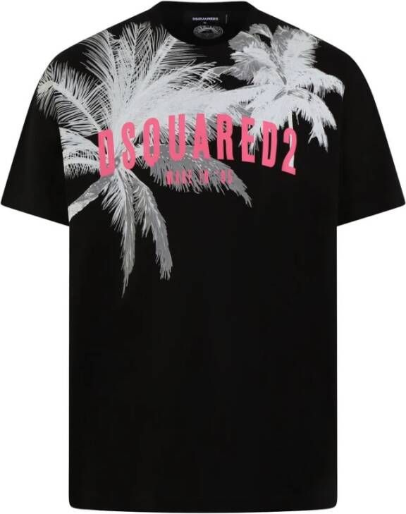 Dsquared2 Palms Slouch T-Shirt Zwart