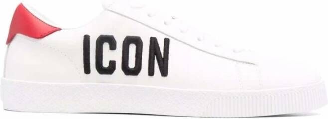 Dsquared2 Witte Leren Sneakers met Logo Detail White Dames