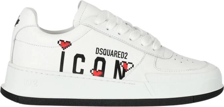 Dsquared2 Pixel Heart Witte Sneaker Wit Dames