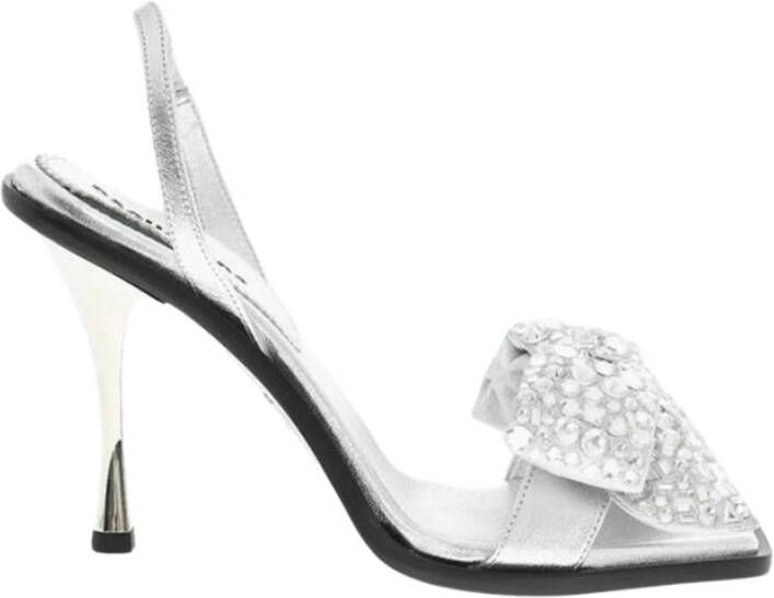 Dsquared2 Zilveren Sandalen met Strass Hoge Hakken Grijs Dames
