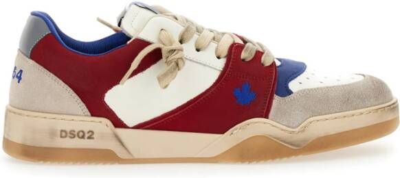 Dsquared2 Rode Suède Sneakers met Ingelegd Logo Multicolor Heren