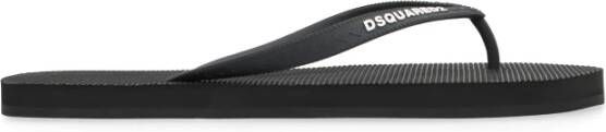 Dsquared2 Zwarte reliëf Slip-On Sandalen Black Heren