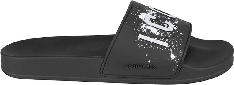 Dsquared2 Gestreepte Slides Black Heren