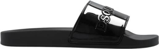 Dsquared2 Zwarte Slippers met reliëflogo Black Heren
