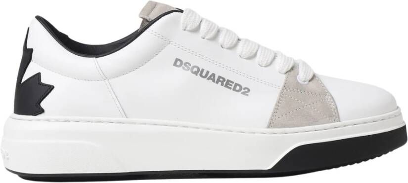 Dsquared2 Witte Leren Sneakers met Contrasterend Logo White Heren