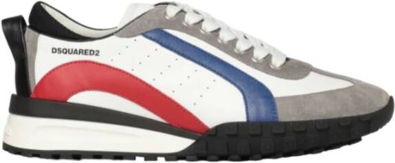 Dsquared2 men's shoes leather trainers sneakers Legend Wit Heren