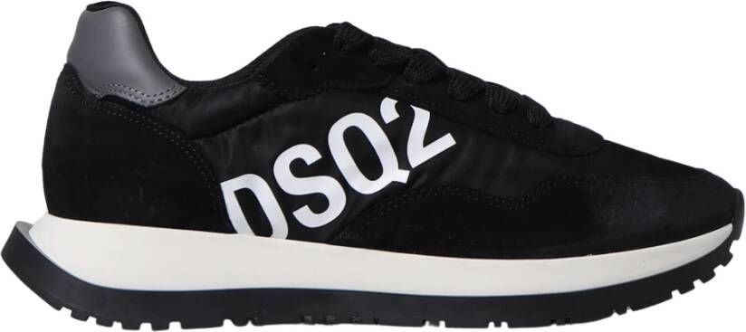 Dsquared2 nylon en suède lopende sneakers Zwart Heren