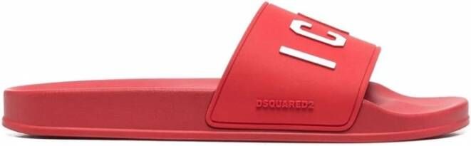 Dsquared2 Rode Logo-Ingeschoven Slippers Rood Heren - Foto 3