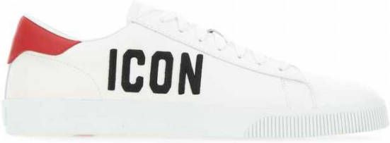 Dsquared2 Witte Leren Sneakers met Logo Detail White
