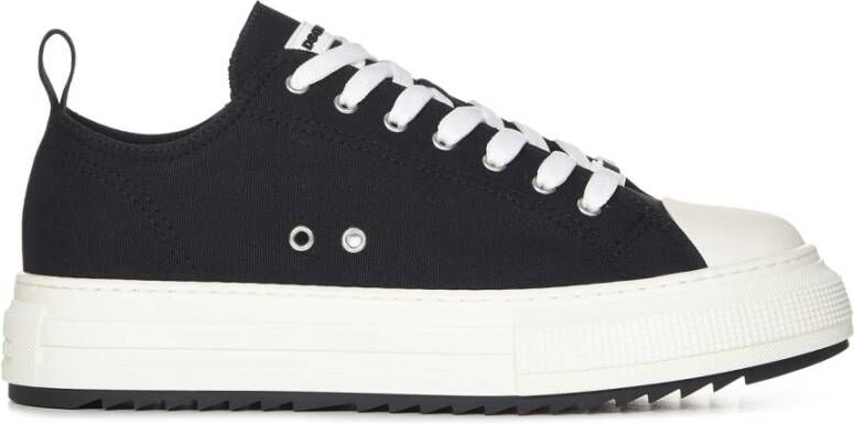Dsquared2 Zwarte Canvas Sneakers met Witte Rubberen Zool Black - Foto 2