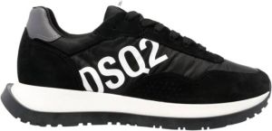 Dsquared2 nylon en suède lopende sneakers Zwart Heren