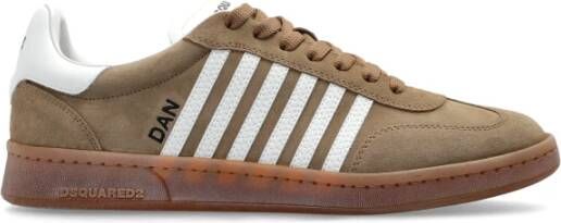 Dsquared2 Suède Leren Sneakers met Contrasterende Banden Gray Heren