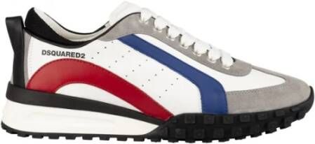 Dsquared2 men's shoes leather trainers sneakers Legend Wit Heren