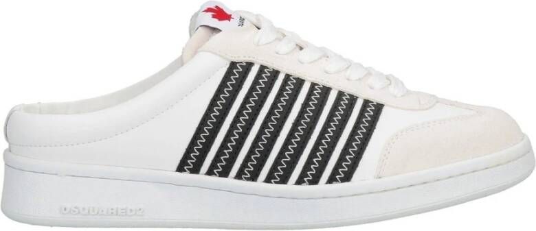 Dsquared2 Sneakers met open achterkant en suède detail White Dames